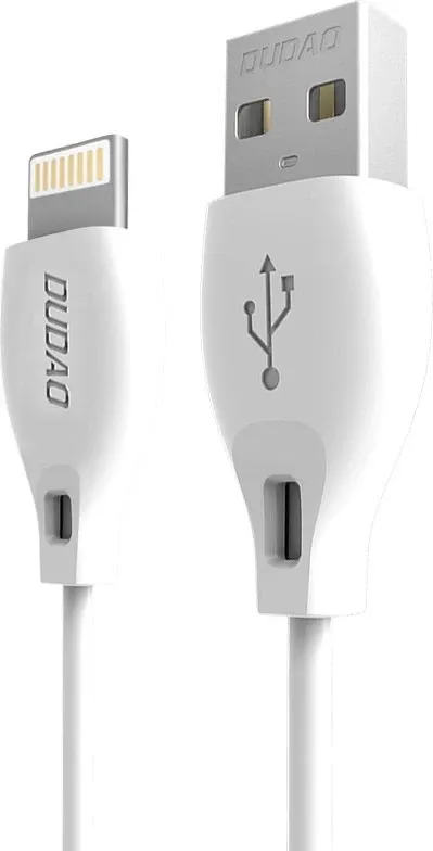 Kabllo USB në Lightning, Dudao L4L, 1 m, 2.4A, USB 2.0, e bardhë - 1
