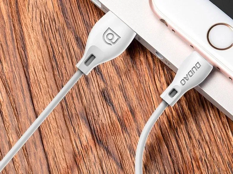 Kabllo USB në Lightning, Dudao L4L, 1 m, 2.4A, USB 2.0, e bardhë - 2