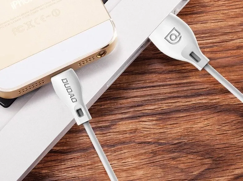 Kabllo USB në Lightning, Dudao L4L, 1 m, 2.4A, USB 2.0, e bardhë - 8