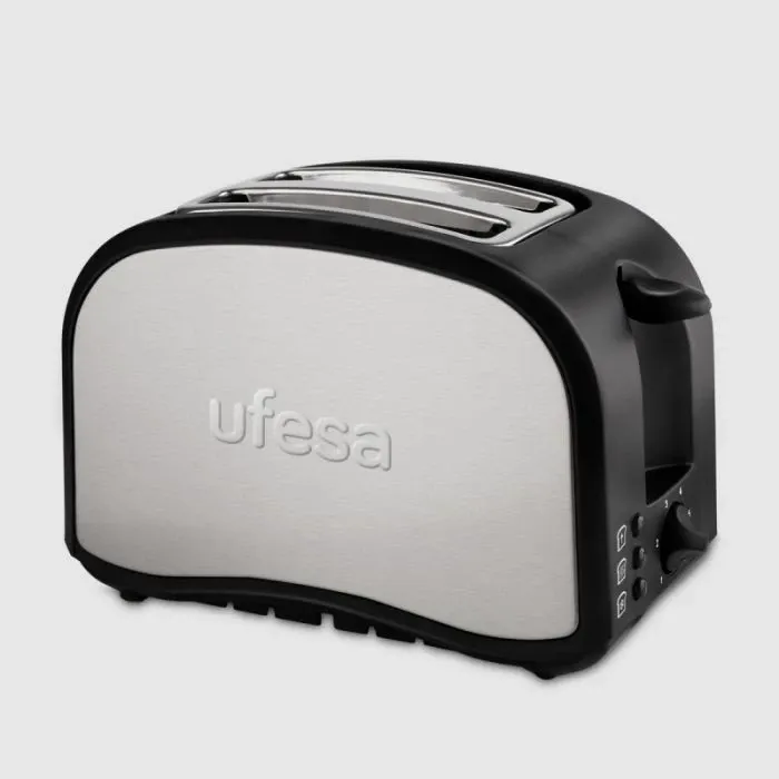 Toster UFESA TT7985, 2 vende, 800 W, argjendtë/zi - 1