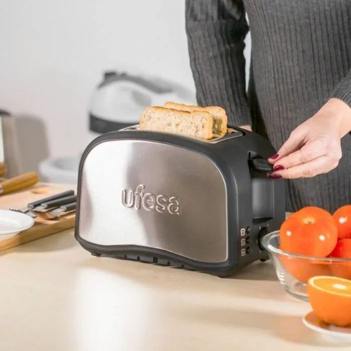 Toster UFESA TT7985, 2 vende, 800 W, argjendtë/zi - 5