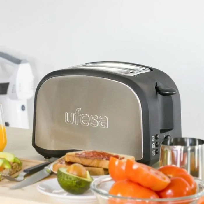 Toster UFESA TT7985, 2 vende, 800 W, argjendtë/zi - 10
