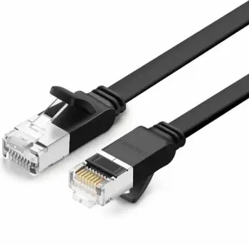 Kabllo rrjeti UGREEN Cat6 UTP LAN Flat 3m 1000Mbps, e zezë, polybag