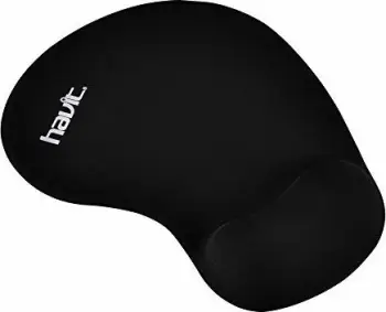Mauspad HAVIT MP802 me mbështetëse dore, xhel, 190x170mm, i zi