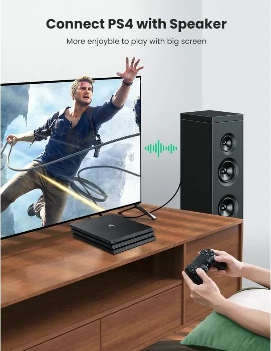 kabl audio optik Toslink UGREEN 70890 1 m, i zi, polybag - 4
