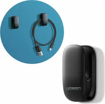Klip organizues kabllosh UGREEN 80199, për 4 kabllo, e zezë, set 4 copë