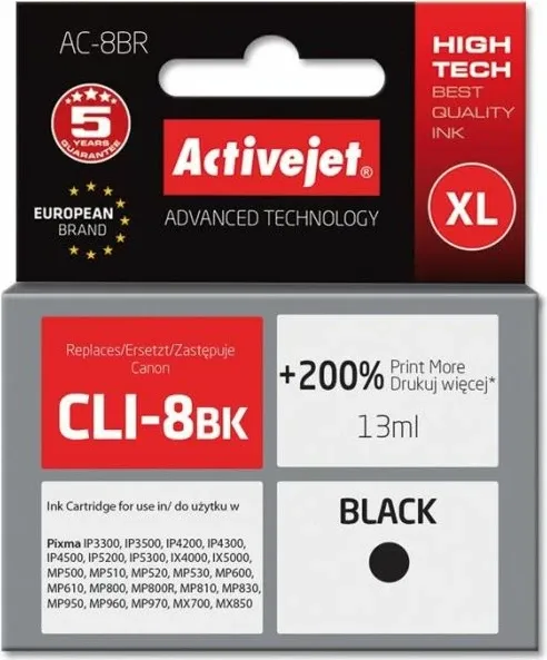 Kartrixh bojë ACTIVEJET CLI-8BK AC-8BR 13 ml, e zezë - 1