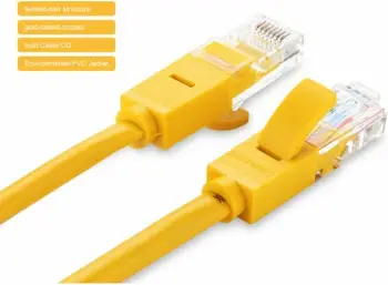 kabllo LAN UGREEN Cat5e UTP 5m RJ45, e verdhë, polybag