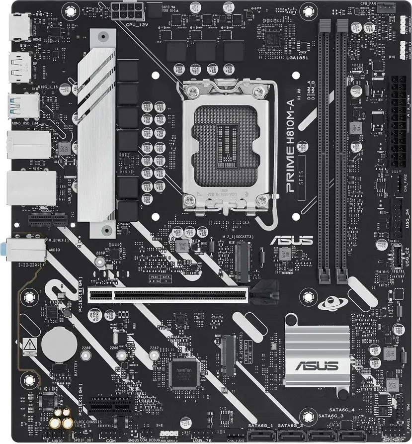 Pllakë amë ASUS PRIME H810M-A-CSM, Intel H810, micro ATX, E zezë - 3