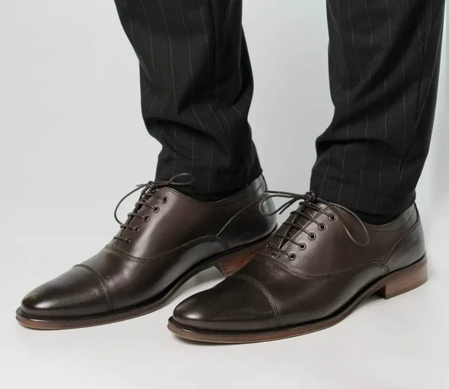Këpucë elegante për meshkuj Solid, të kafta - 1