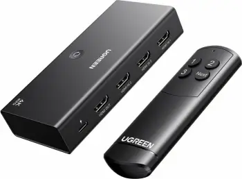Switch HDMI UGREEN 55857 3-hyrje/1-dalje 4K@60Hz HDR10+ me telekomandë, i zi