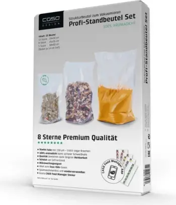 Set qesesh vakumi standuese CASO Professional 1264 20×30/25×35/30×40 cm, 25 copë, transparente