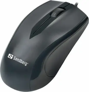 Maus Sandberg 631-04 USB-C me kabllo, optik 1200 DPI, 3 butona, 1.5 m, e zezë