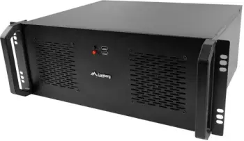Kasë për server Lanberg, 4U ATX 350/10 SC01-3, 19", e zezë