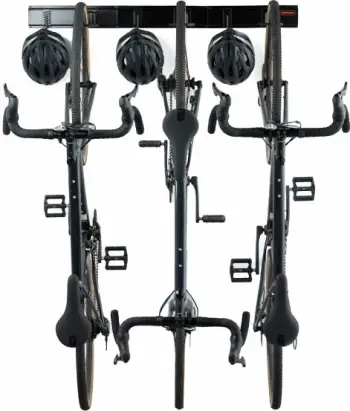 Set mbajtëse muri për biçikleta VONHAUS 3500257, për 3 biçikleta + 3 helmeta, e zezë, 9-copë