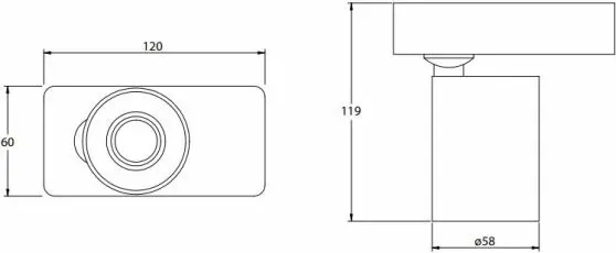 Reflektor tavanor GTV SANTO 1x GU10 220V max 20W, i zi - 2