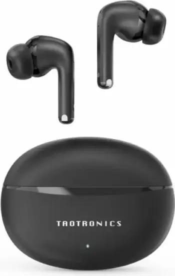 Kufje pa tela TaoTronics BH1118, ANC -35 dB, 24 orë, IPX5, 4x ENC, të zeza, me kuti karikimi