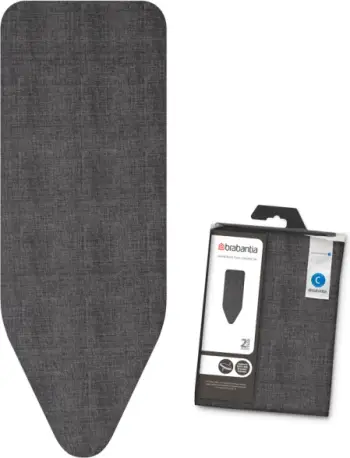 Mbulesë dhe shtresë për dërrasë hekurosje, Brabantia, C, 124x38cm, 100% pambuk, jastëk 8mm, Denim Black, set 2-në-1