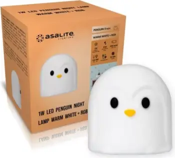 Llambë nate LED ASALITE Penguin ASAL0306 1W, warm white + RGB, bateri 1000mAh, USB e rikarikueshme, e bardhë, me kabllo USB