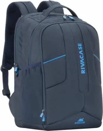 çantë shpine gaming për laptop RIVACASE 7861 17.3\", 28L, me portë USB, rezistente në ujë, blu e errët