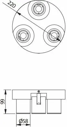 Reflektor tavanor GTV BLINK 3xGU10 220V IP20 alumin, i zi - 2