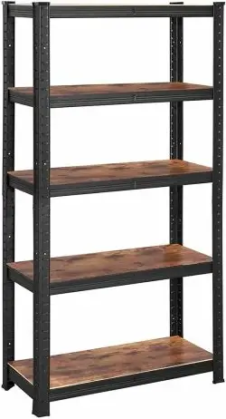Raft magazinimi SONGMICS GLR030B01 30 x 75 x 150 cm, 5 nivele, 650 kg, kafe rustike/zi