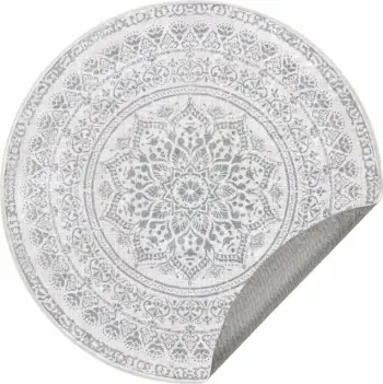 Tepih rrethor SONGMICS HOME TAR052G01 Ø160 cm boho, antirrëshqitës, i larshëm në makinë, gri/bardhë, 1 copë