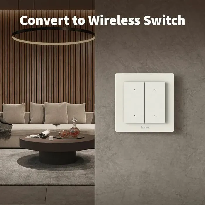 Switch dritash smart AQARA H2 EU WS-K07D, 2 butona, 1 kanal, Matter over Thread/Zigbee, i bardhë, paketim 1 copë - 3