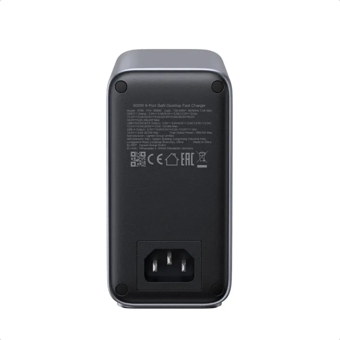 Karikues USB desktop UGREEN Nexode 55550B 500W GaN, 6 porta (5xUSB-C, 1xUSB-A), Space Gray - 4