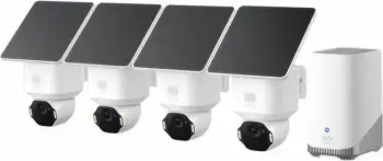 Komplet kamera sigurie ANKER Eufy Security SoloCam E42 4K, HomeBase 3, 4x panele solare, set 4 copë, e bardhë