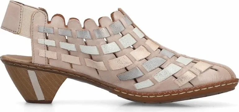 Këpucë me take për femra Rieker 46778-64, krem - 2