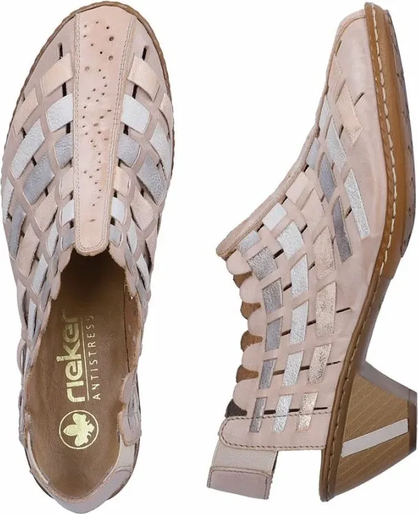Këpucë me take për femra Rieker 46778-64, krem - 4