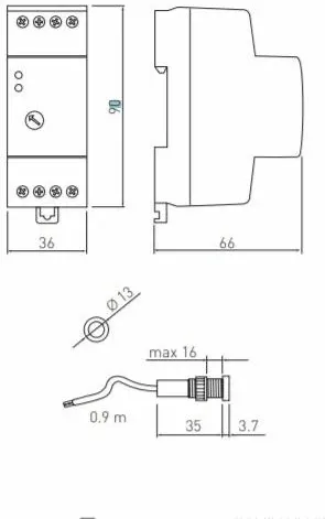 Sensor drite GTV Luxomat CZ-CZ1000-00 4800W i rregullueshëm 5-50 LUX, bardhë - 2