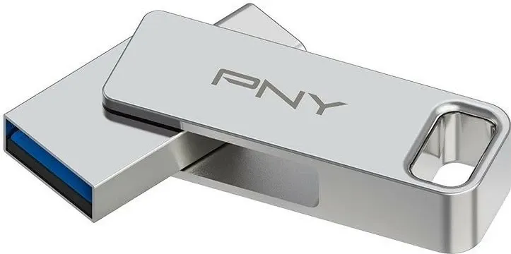USB PNY Duo-Link, 128GB, USB Type-C dhe USB, argjendi - 2