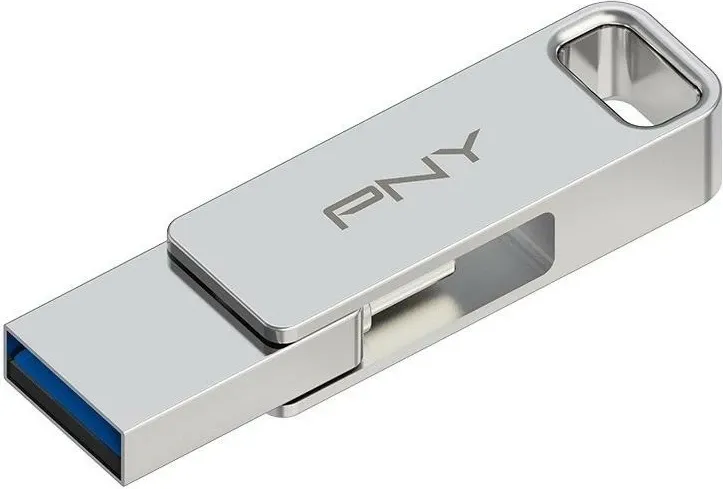 USB PNY Duo-Link, 128GB, USB Type-C dhe USB, argjendi - 4