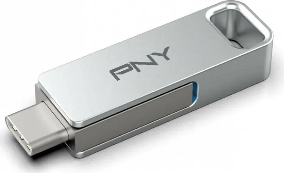 USB PNY Duo-Link, 128GB, USB Type-C dhe USB, argjendi - 6