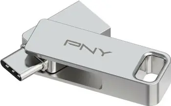 USB PNY Duo-Link, 128GB, USB Type-C dhe USB, argjendi