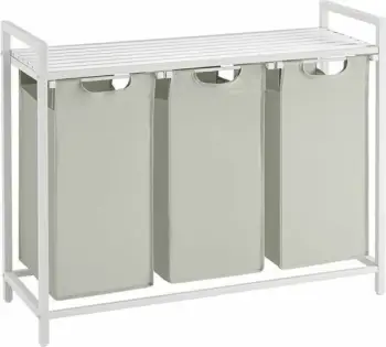 Kosh rrobash VASAGLE BLH301W01, 3 ndarje, 114 L, me raft, e bardhë