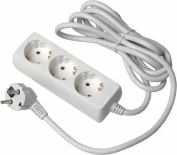 Zgjatues rryme GTV AE-PS3G3M-00 3m, 3 prizë, 3500W, H05VV-F 3x1.5mm², i bardhë