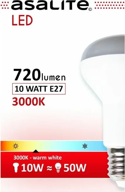 Llambë LED ASALITE R63 E27 10W 3000K 720lm - 3