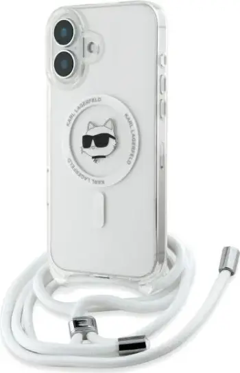 Mbështjellës Karl Lagerfeld IML Choupette Head & Cord MagSafe për iPhone 16, Transparent