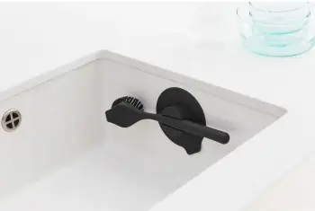 Furçë enësh Brabantia SinkSide 117589 me mbajtëse thithëse, e zezë