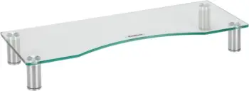 Mbajtës monitori VonHaus Glass Monitor Stand L 580x210mm, xham i temperuar 5mm, lartësi e rregullueshme 75-90mm, kapacitet 20kg, transparent