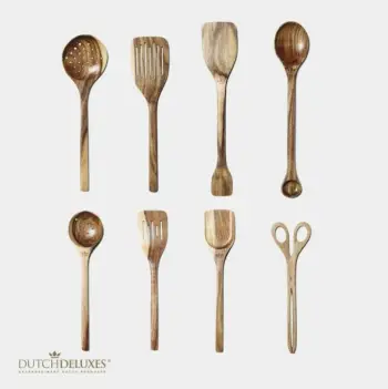 Set veglash gatimi druri BRABANTIA 555084, druri akacie, kafe natyrale, set 8 copë