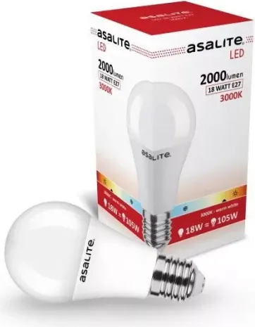 Llambë LED ASALITE ASAL0288, E27, A65, 18W, 3000K, 2000lm, bardhë e ngrohtë - 1