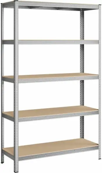 Raft magazinimi metalik SONGMICS GLR060E01, 60 x 120 x 200 cm, 5 rafte, kapacitet 875 kg, argjend