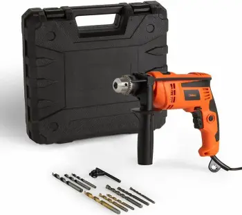 Burmashinë goditëse (rotary hammer) VONHAUS 3500151 710W, mandrinë 13mm, 0-2600 rpm, set me 9 shpona + kuti, portokalli/zi