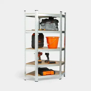 Raft këndor magazinimi VONHAUS 3500225, 5 rafte, 1.5 m, 150 kg/raft (1000 kg total), galvanizuar