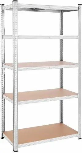 Raft metalik magazinimi 5-katësh SONGMICS GLR050E01 50 x 100 x 200 cm ngarkesë totale 600 kg, bezhë-argjendtë, 1 copë