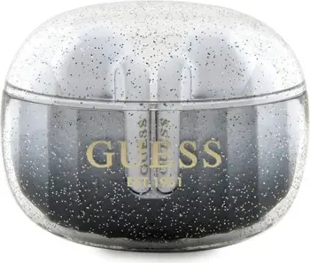 Kufje TWS Guess Glitter Gradient me stacion dokimi, Bluetooth 5.3, IPX4, e zezë